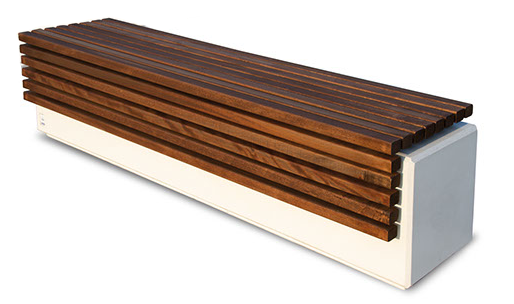 Panchina Lithos con seduta in legno